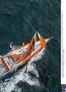 Sailing aerial images of the IMOCA boat PRB, skipper Vincent Riou (FRA), during training for the Vendee Globe 2016, off Belle Ile in South Brittany, on october 13, 2016 - Photo Jean-Marie Liot / DPPI / Vendee Globe